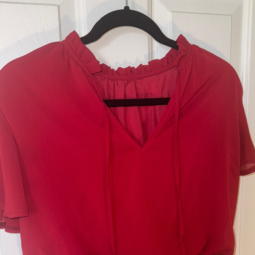 Red Ruffle Dress - Picture 5 of 11
